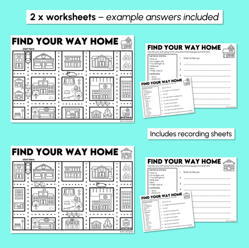 Resource preview 3 for Find Your Way Home - Position & Direction Worksheets