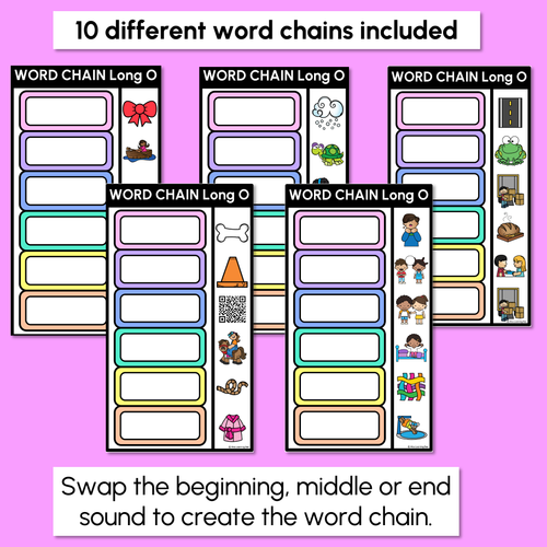 Resource preview 2 for Long Vowel O Word Chains for Beginning, Middle & End Sounds-Decodable Activities