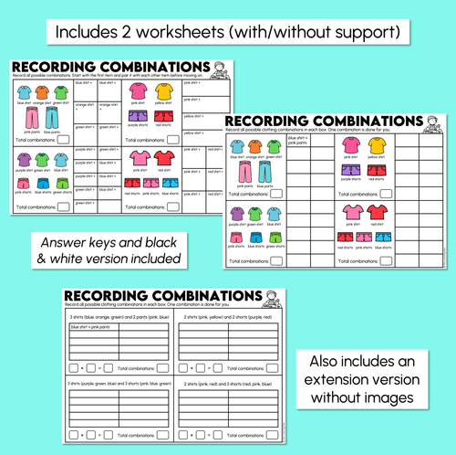 Resource preview 3 for Recording Combinations - Chance Activity