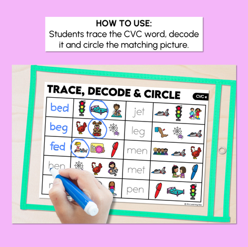 Resource preview 2 for Trace, Decode & Circle - CVC E Words - Decodable Word Mats
