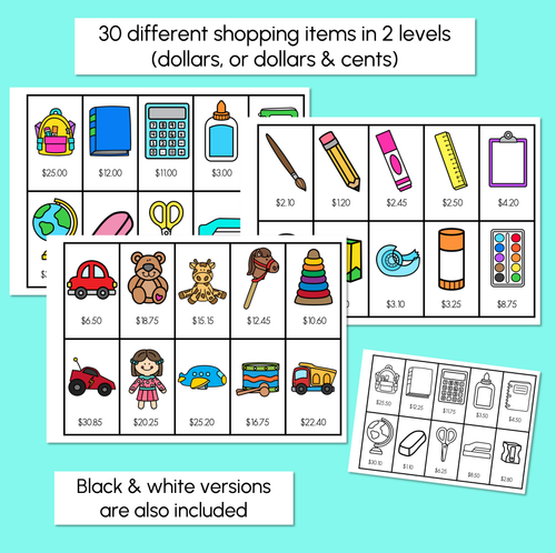 Resource preview 2 for Shopping Items – Printable Cards