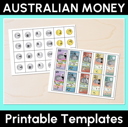 Resource preview 1 for Australian Money - Printable Templates