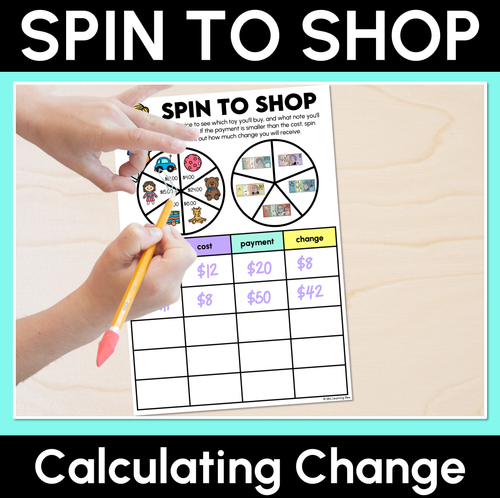 Resource preview 1 for Spin to Shop - Calculating Change Worksheets