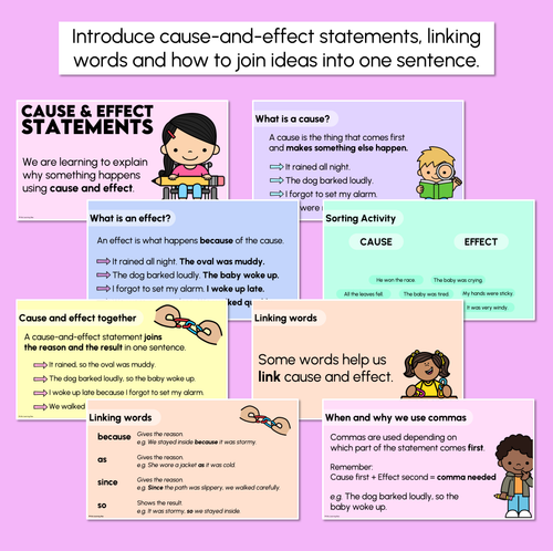 Resource preview 2 for Cause-and-effect Statements Explicit Teaching Slides