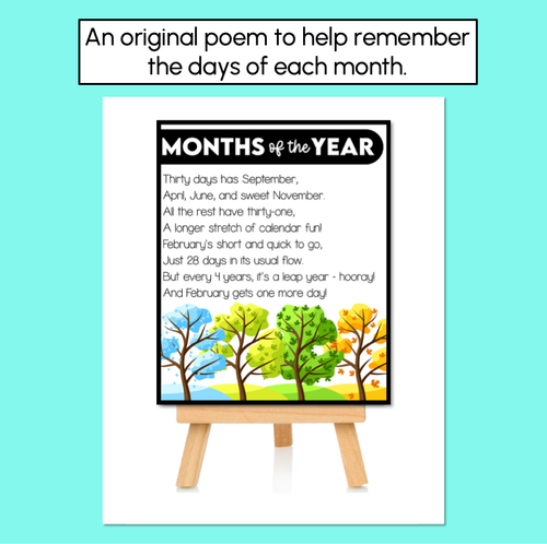 Resource preview 2 for Months of the Year Poem and Seasons Posters