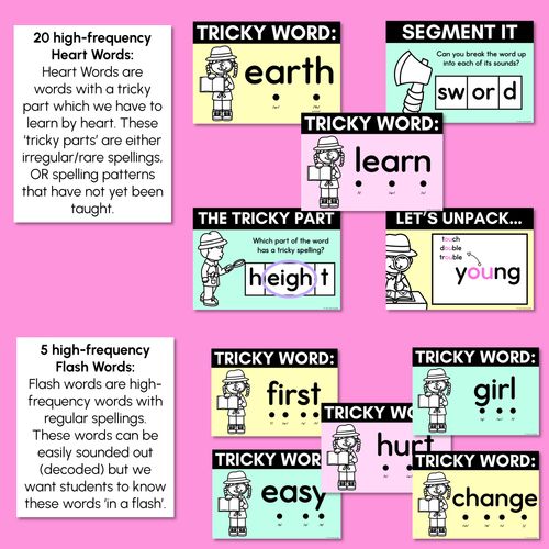 Resource preview 3 for High Frequency Heart Word Lessons SET 7 - WORDS WITH TRICKY SPELLINGS