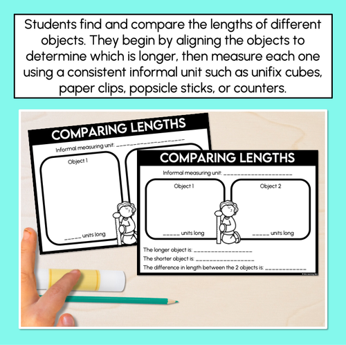 Resource preview 2 for Comparing Length with Informal Units - Printables