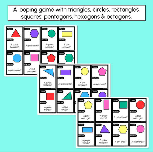 Resource preview 2 for I Have, Who Has - 2D Shapes