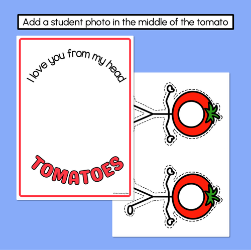 Resource preview 3 for Love You TOMATOES - Pun Craft for Mother's Day or Father's Day