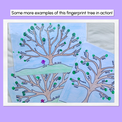 Resource preview 4 for Class Fingerprint Trees - End of Year Activity - Class Memories