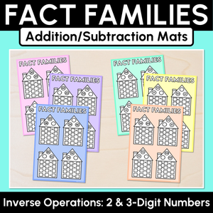 Fact Families - Addition & Subtraction Mats - 2-Digit & 3-Digit Numbers