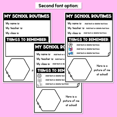 Resource preview 3 for School Routines Handout for Back to School - Editable PowerPoint for Teachers