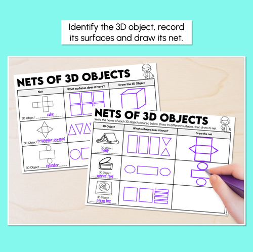 Resource preview 2 for Nets of 3D Objects - Worksheet