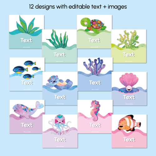 Resource preview 2 for Editable Book Box Labels - Sea of Wonder Collection - Calming Classroom Decor