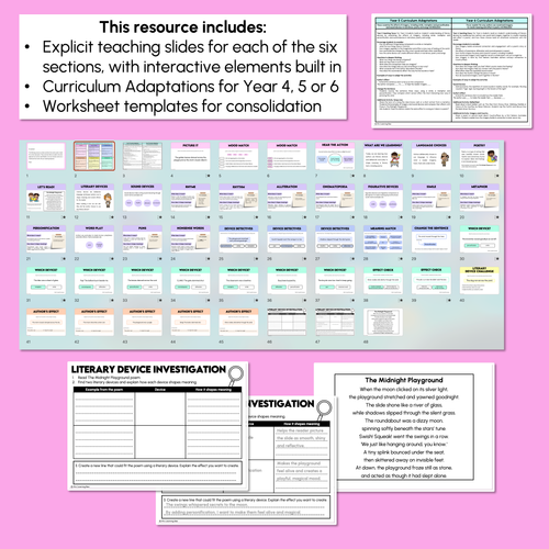 Resource preview 4 for Literary Devices and Word Play - Explicit Instruction Teaching Script - Year 4, 5 & 6 Literary Texts