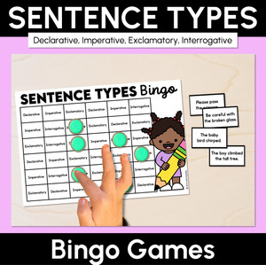Sentence Types Bingo Boards