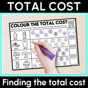 Colour the Total Cost ��– Finding the Total Cost Worksheets