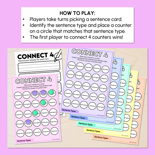 Resource preview 2 for Sentence Types - Connect 4 Games