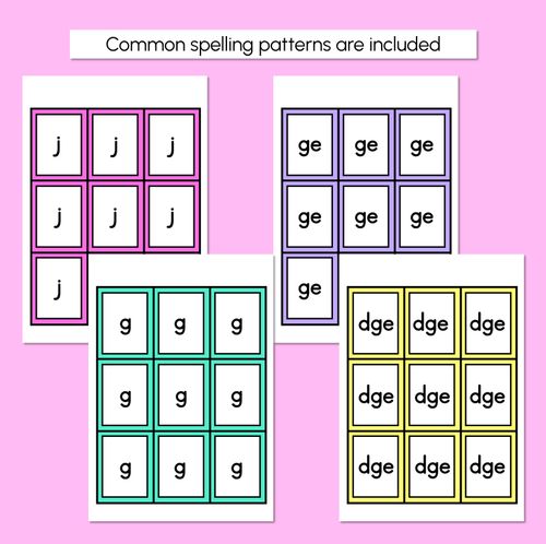 Resource preview 4 for J SOUND BINGO - Ways to spell the /j/ phoneme