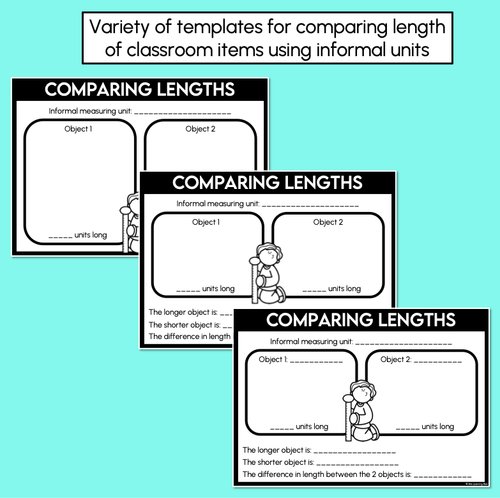 Resource preview 3 for Comparing Length with Informal Units - Printables