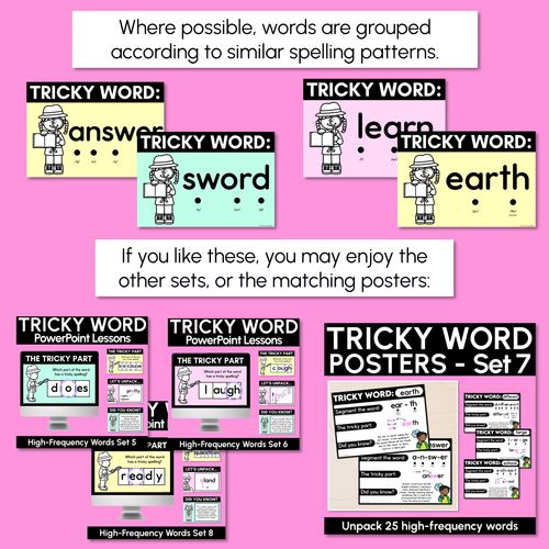 Resource preview 4 for High Frequency Heart Word Lessons SET 7 - WORDS WITH TRICKY SPELLINGS