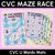1 for CVC Words Maze Race - CVC U Words Mats