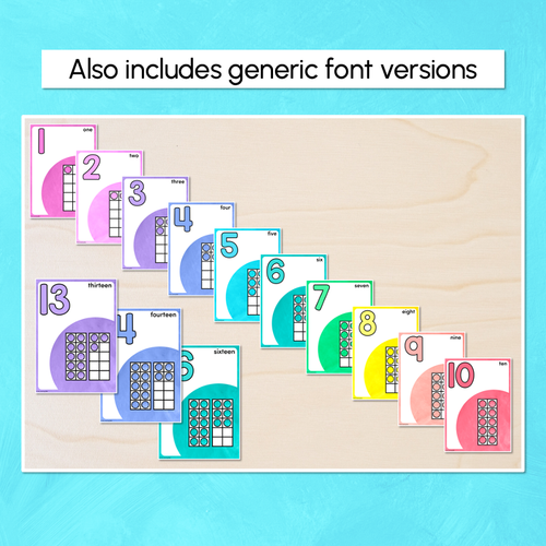 Resource preview 4 for Number Posters 1-30 - Watercolour Rainbow - The Kutopia Collection