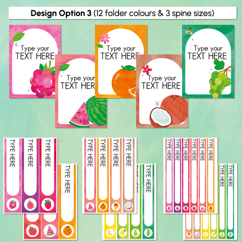 Resource preview 6 for Editable Binder & Spine Labels - The Tutti Frutti Collection - Colourful Classroom Decor