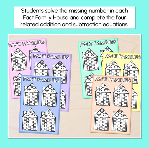 Resource preview 2 for Fact Families - Addition & Subtraction Mats - 2-Digit & 3-Digit Numbers