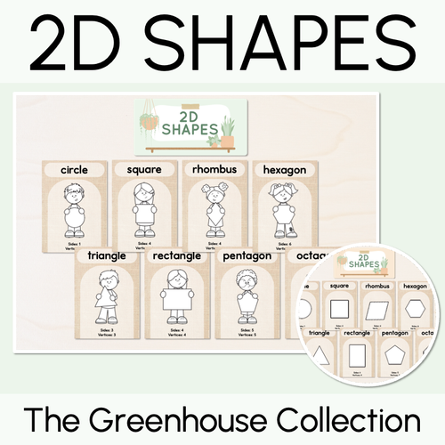 Resource preview 1 for 2D Shape Posters - The Greenhouse Collection - Natural Classroom Decor