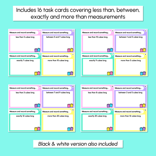 Resource preview 3 for Measuring Length with Informal Units (Unifix Cubes) - Scavenger Hunt Task Cards