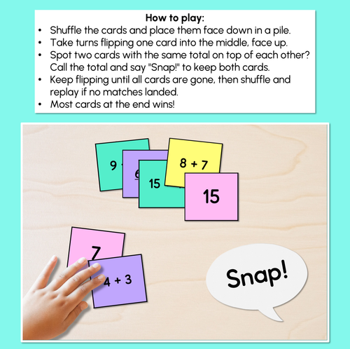 Resource preview 2 for Equal Numbers - Snap! Equality Card Game