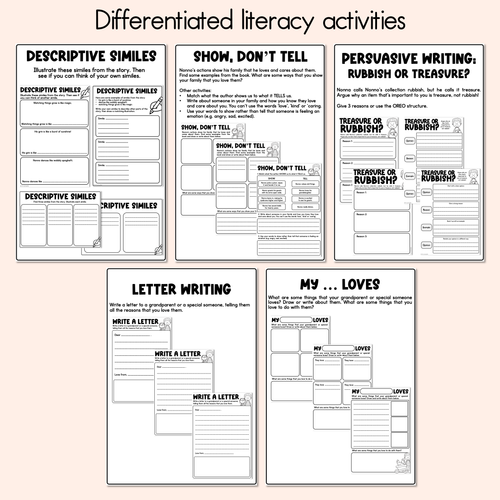 Resource preview 4 for My Nonno Loves Printable Pack - Literacy, Maths, Book Crafts & Design Printables - Book Week 2026