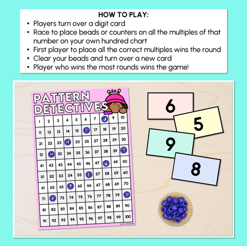 Resource preview 2 for Patterns on the Hundred Chart (Pattern Detectives) - Multiples Game