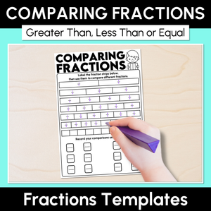 Comparing Fractions - Greater Than, Less Than or Equal Templates