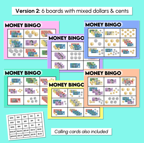 Resource preview 3 for Money Bingo – Australian Money