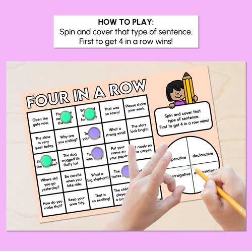 Resource preview 2 for Sentence Types - Four in a Row