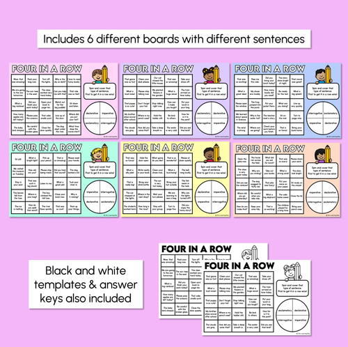 Resource preview 3 for Sentence Types - Four in a Row