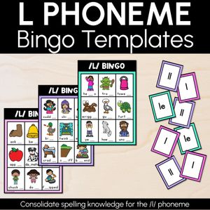 L SOUND BINGO - Ways to spell the /l/ phoneme