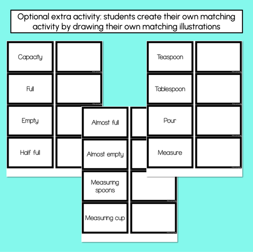 Resource preview 3 for Capacity Words Matching Activity