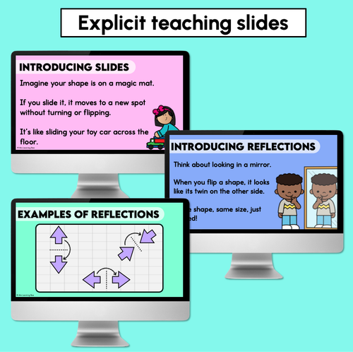 Resource preview 2 for 2D Shape Transformations - Slide or Reflection - Digital Slides
