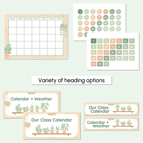 Resource preview 4 for Calendar & Weather Display - The Greenhouse Collection - Natural Classroom Decor