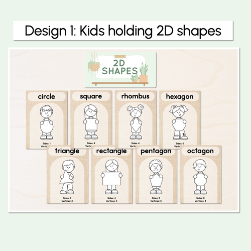 Resource preview 2 for 2D Shape Posters - The Greenhouse Collection - Natural Classroom Decor