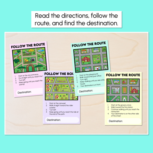 Resource preview 2 for Follow the Route – Position & Direction Task Cards
