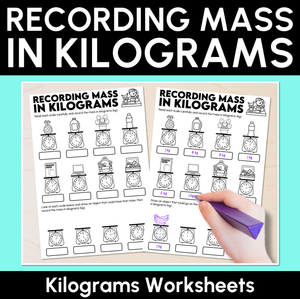 Recording Mass in Kilograms Worksheets