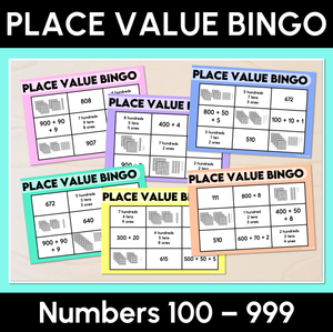 Place Value Bingo - 3-Digit Numbers 100 to 999