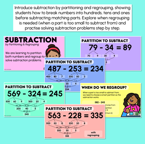 Resource preview 2 for Subtraction by Partitioning & Regrouping Teaching Slides