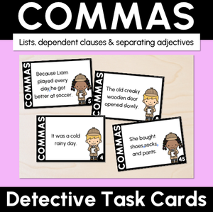 Commas - Detective Task Cards