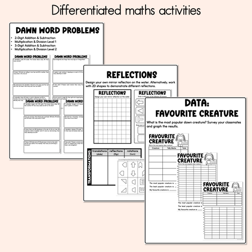 Resource preview 5 for Dawn Printable Pack - Literacy, Maths, Book Crafts & Design Printables - Book Week 2026