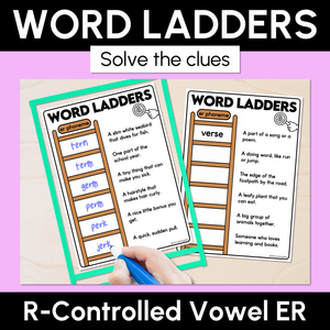 Word Ladders - Find the Clue - R-Controlled ER Words